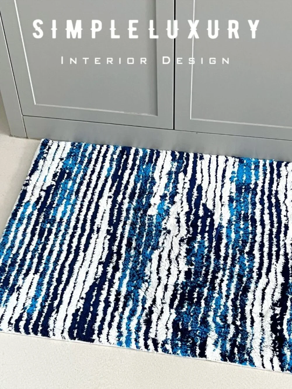 Discontinued Brand New ABYSS & HABIDECOR Jay Blue Waves Bath Rug 23